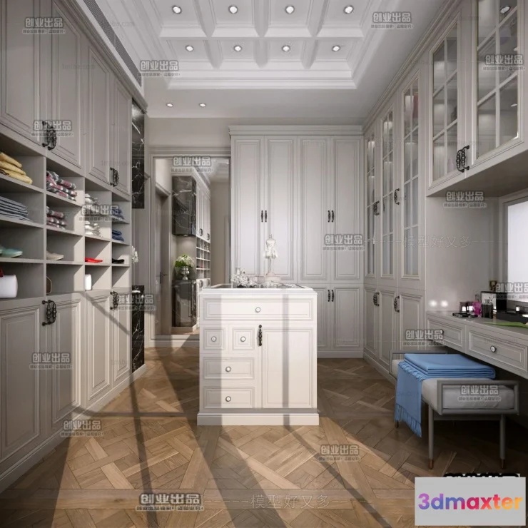 1385799 - Dressing Room 3D Interior Scene - American Style - 014 3D Max