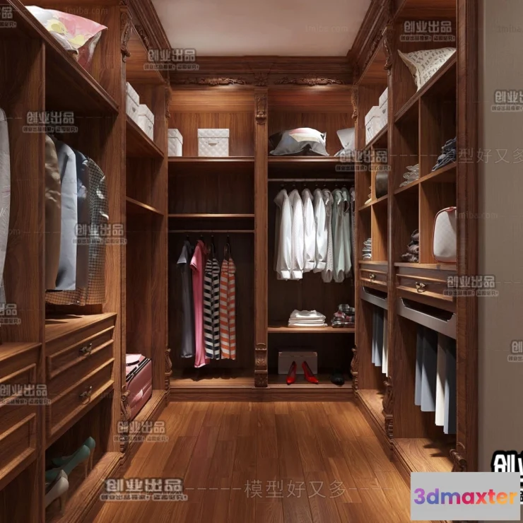 1385872 - Dressing Room 3D Interior Scene - American Style - 015 3D Max