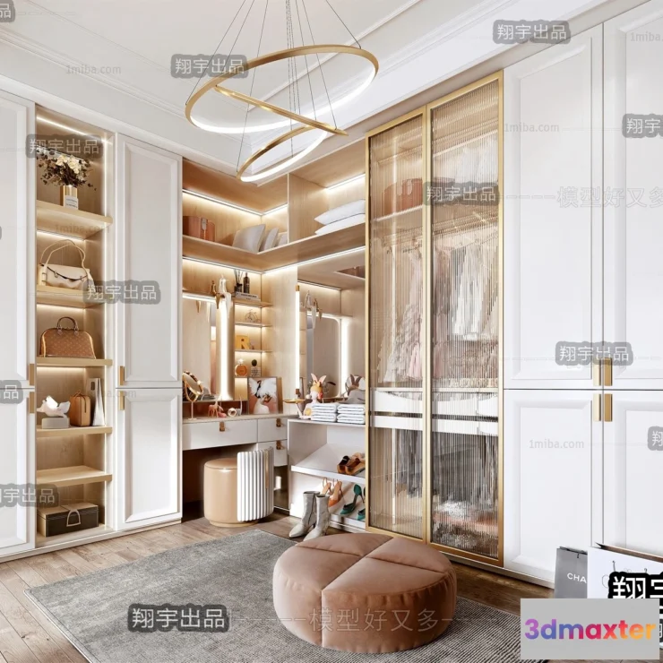 1386339 - Dressing Room 3D Interior Scene - American Style - 022 3D Max