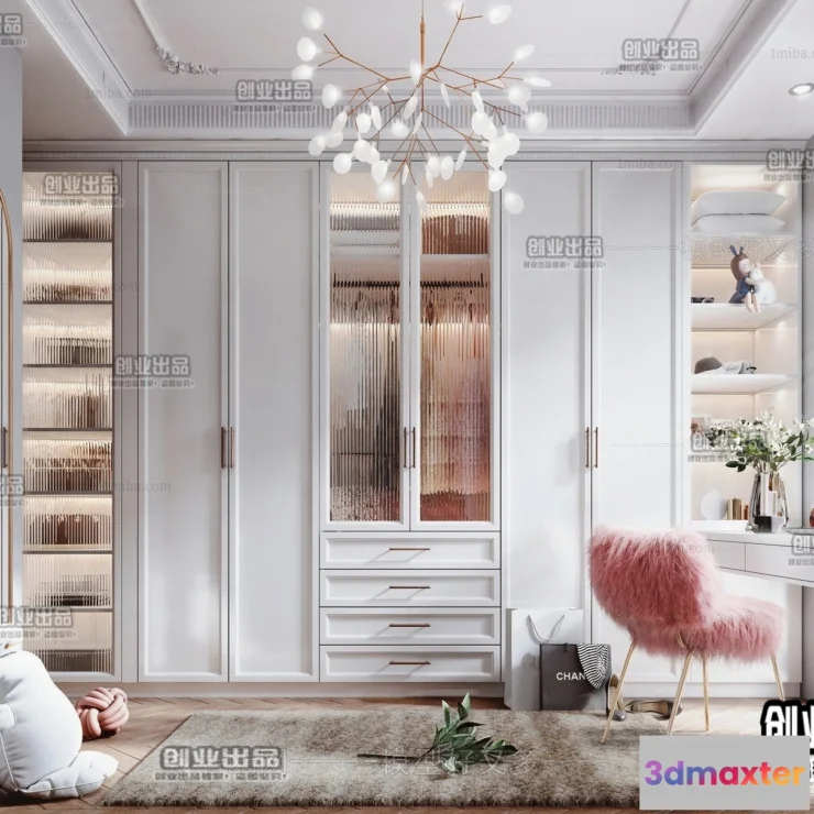 1386401 - Dressing Room 3D Interior Scene - American Style - 023 3D Max