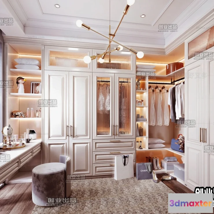 1386548 - Dressing Room 3D Interior Scene - American Style - 025 3D Max