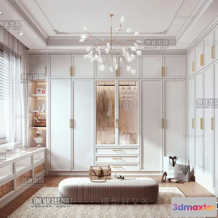 1386700 - Dressing Room 3D Interior Scene - American Style - 027 3D Max