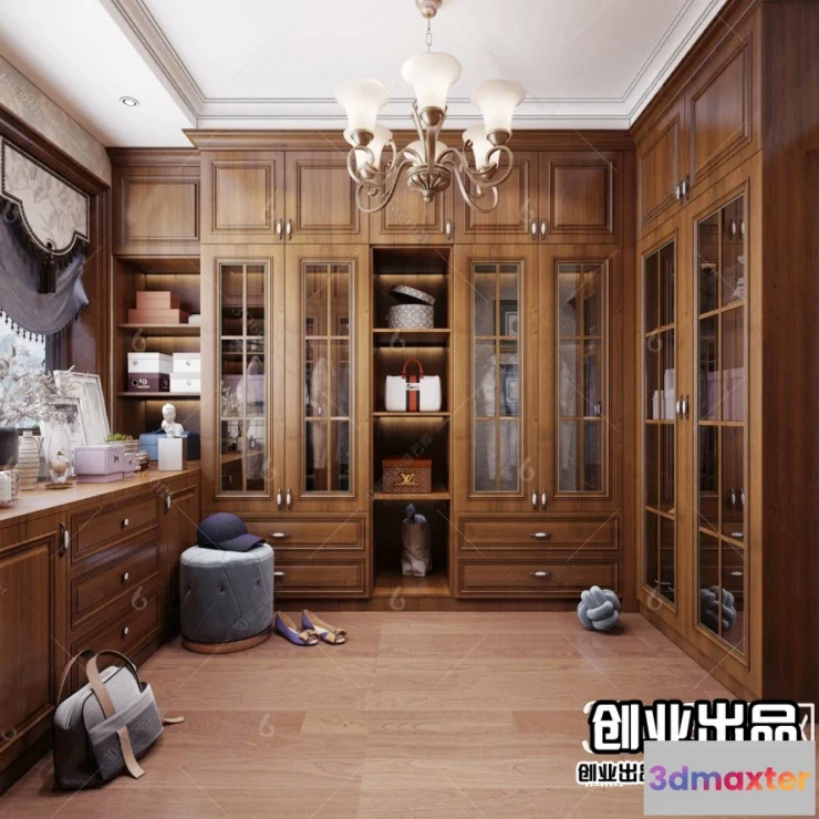 1386765 - Dressing Room 3D Interior Scene - American Style - 028 3D Max