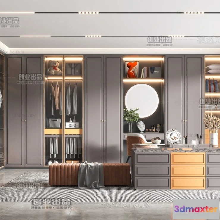 1386853 - Dressing Room 3D Interior Scene - American Style - 029 3D Max
