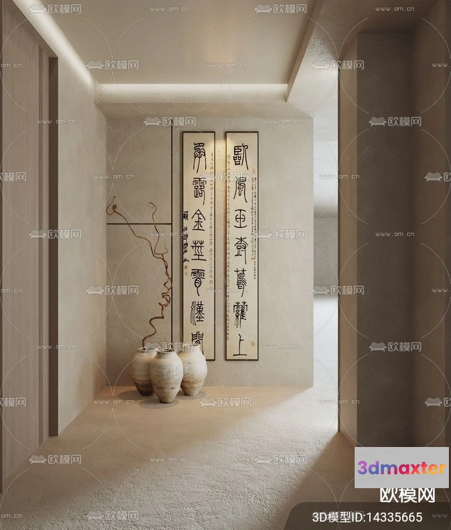 1240052 - DECORATION - ENTRANCE - VRAY  CORONA - 3D MODEL - 1150