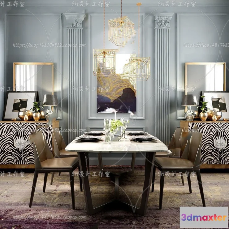 1127274 - Table And Chairs - 3D Models - 0772