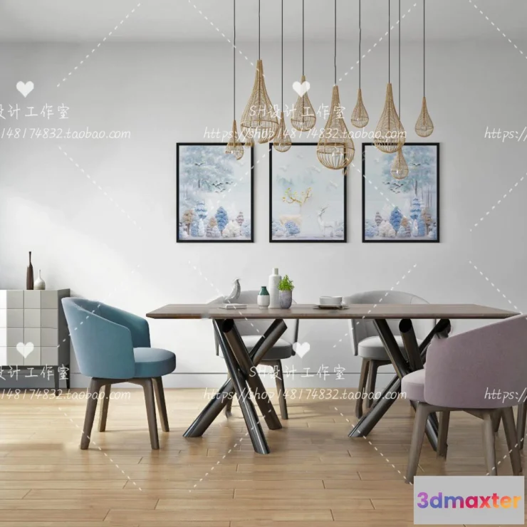 1127398 - Table And Chairs - 3D Models - 0834