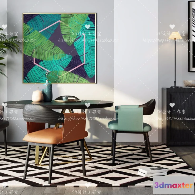 1127402 - Table And Chairs - 3D Models - 0836