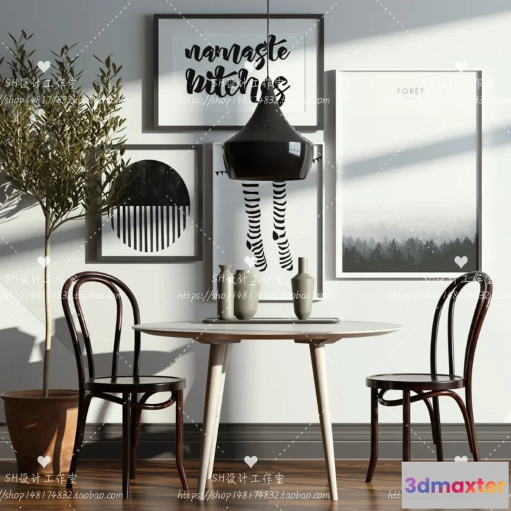 1127404 - Table And Chairs - 3D Models - 0837