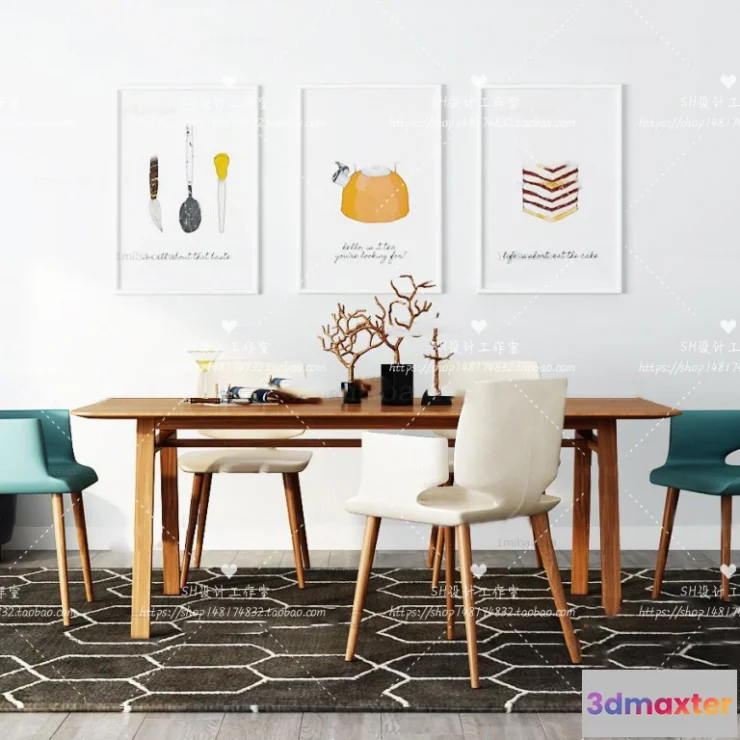 1127412 - Table And Chairs - 3D Models - 0841