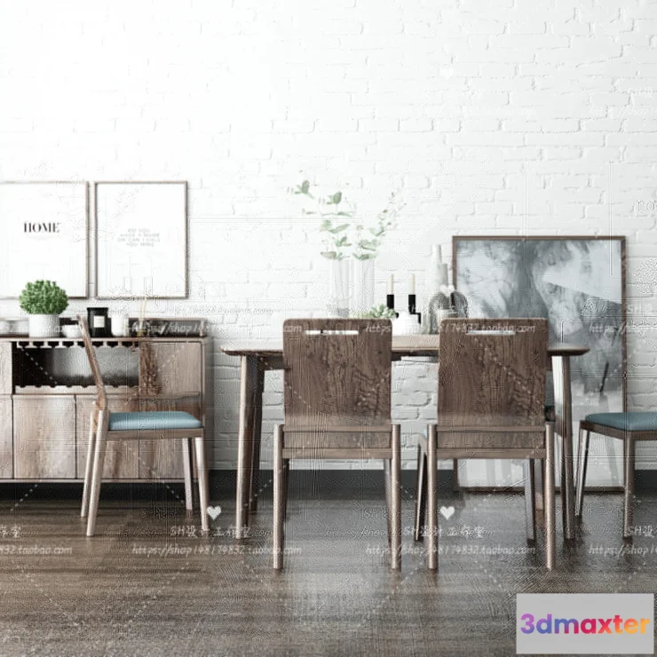 1127418 - Table And Chairs - 3D Models - 0844