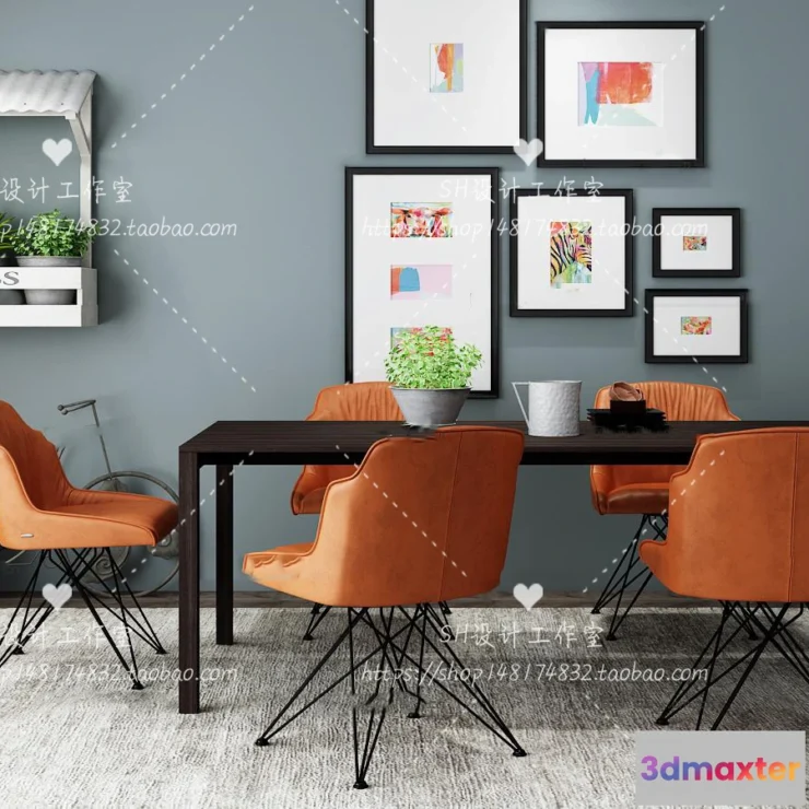 1127426 - Table And Chairs - 3D Models - 0848