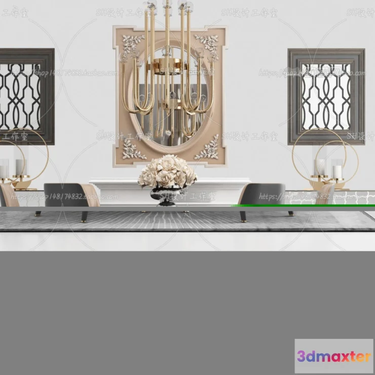 1127642 - Table And Chairs - 3D Models - 0956