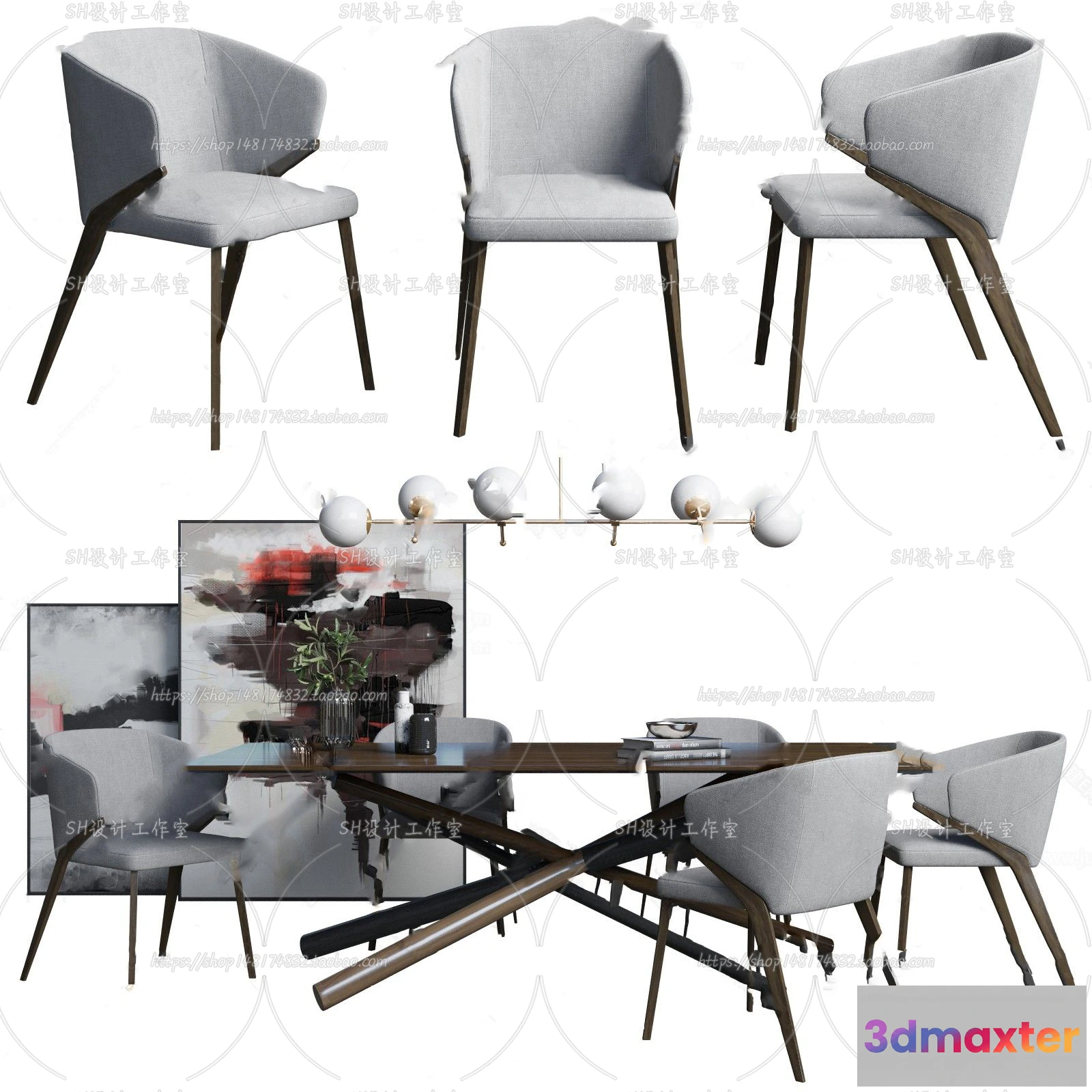 1127658 - Table And Chairs - 3D Models - 0964