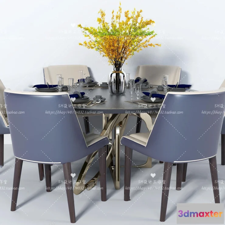 1127704 - Table And Chairs - 3D Models - 0987