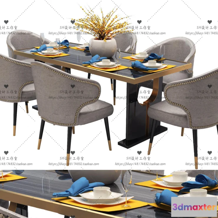 1127706 - Table And Chairs - 3D Models - 0988
