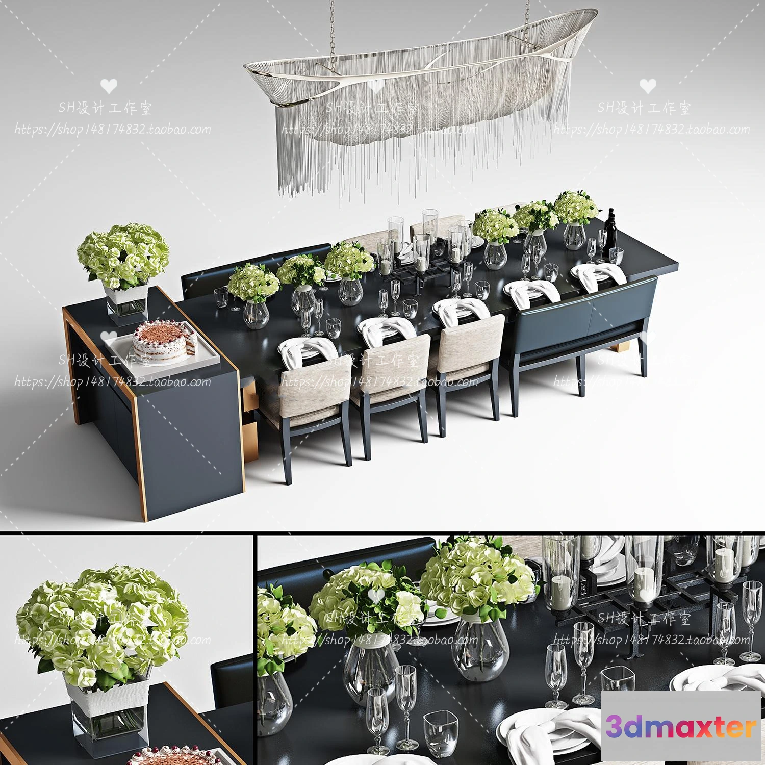 1127708 - Table And Chairs - 3D Models - 0989