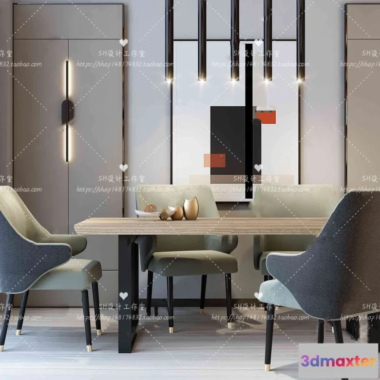 1127738 - Table And Chairs - 3D Models - 1004