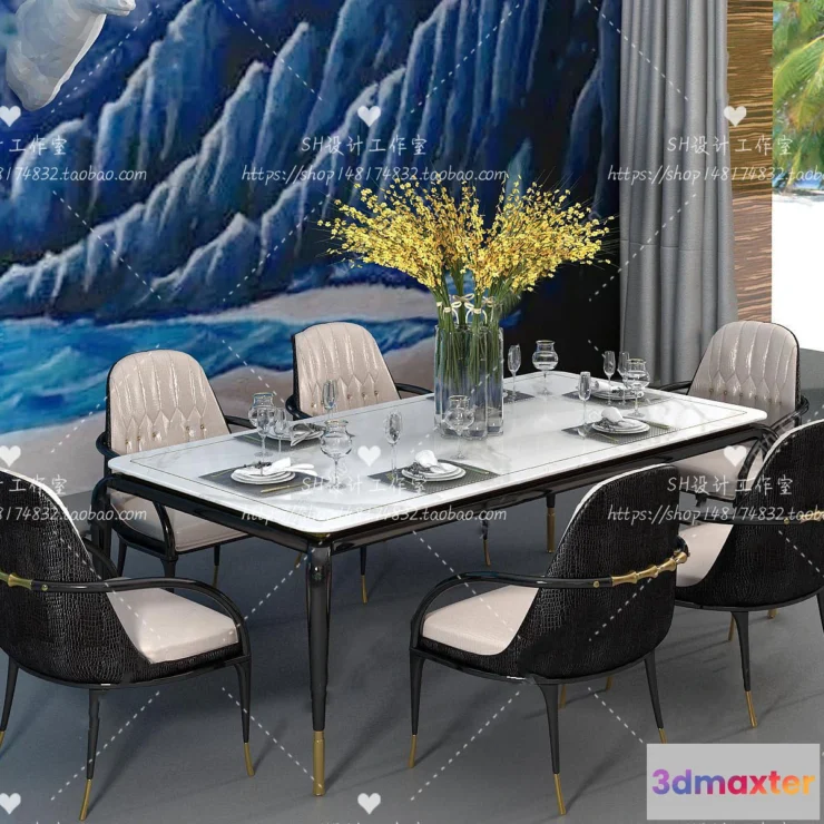 1127748 - Table And Chairs - 3D Models - 1009