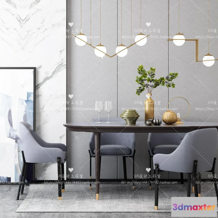 1127760 - Table And Chairs - 3D Models - 1015