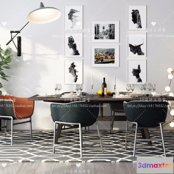 1127770 - Table And Chairs - 3D Models - 1020