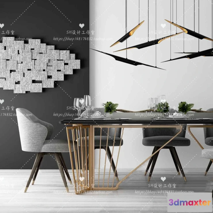 1127792 - Table And Chairs - 3D Models - 1031