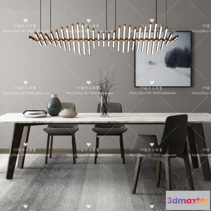 1127804 - Table And Chairs - 3D Models - 1037