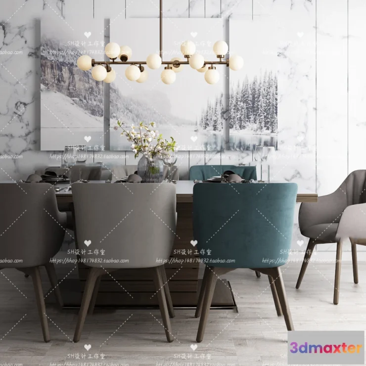 1127808 - Table And Chairs - 3D Models - 1039