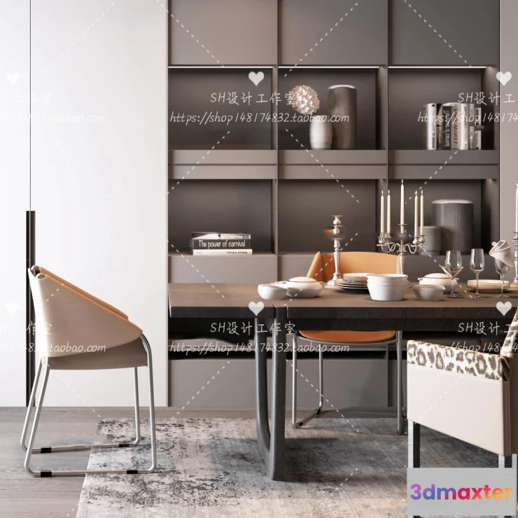 1127810 - Table And Chairs - 3D Models - 1040