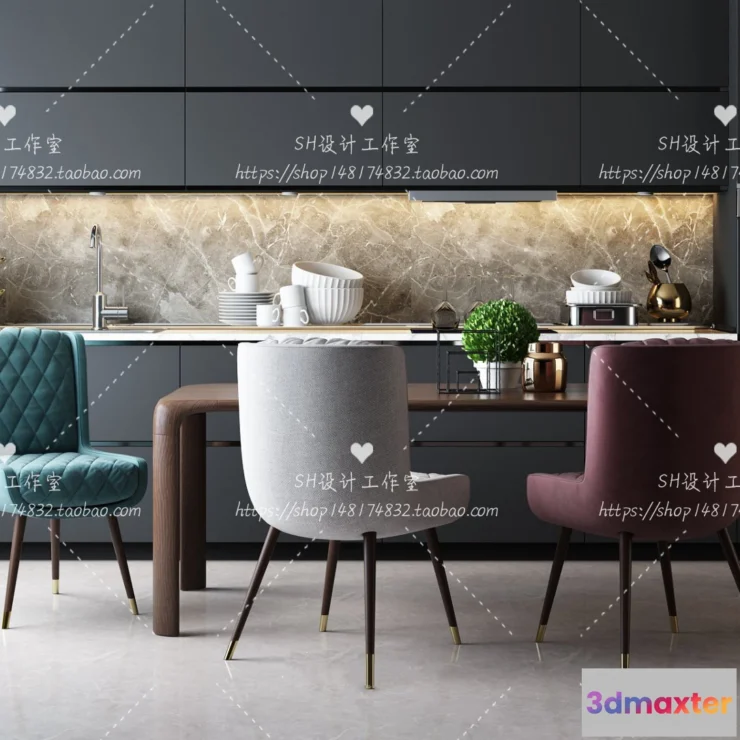 1127812 - Table And Chairs - 3D Models - 1041