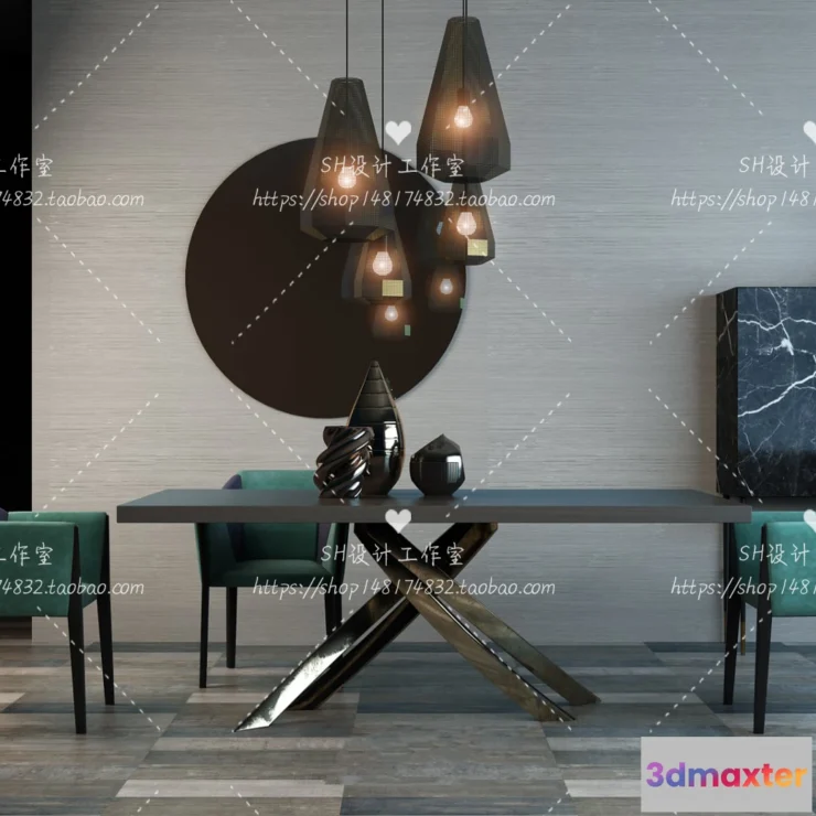 1127814 - Table And Chairs - 3D Models - 1042