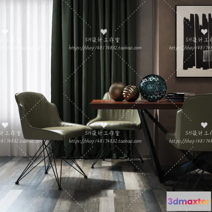 1127816 - Table And Chairs - 3D Models - 1043