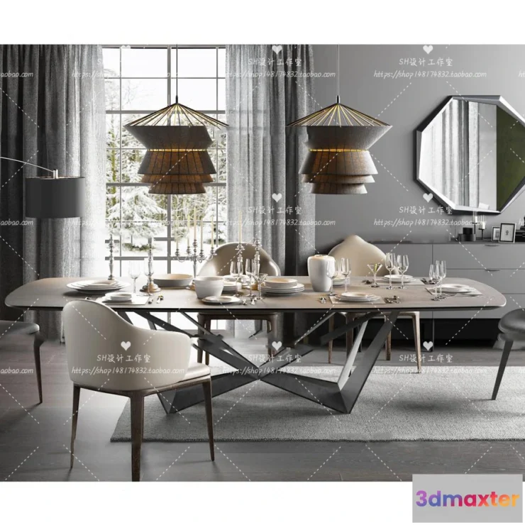 1127834 - Table And Chairs - 3D Models - 1052