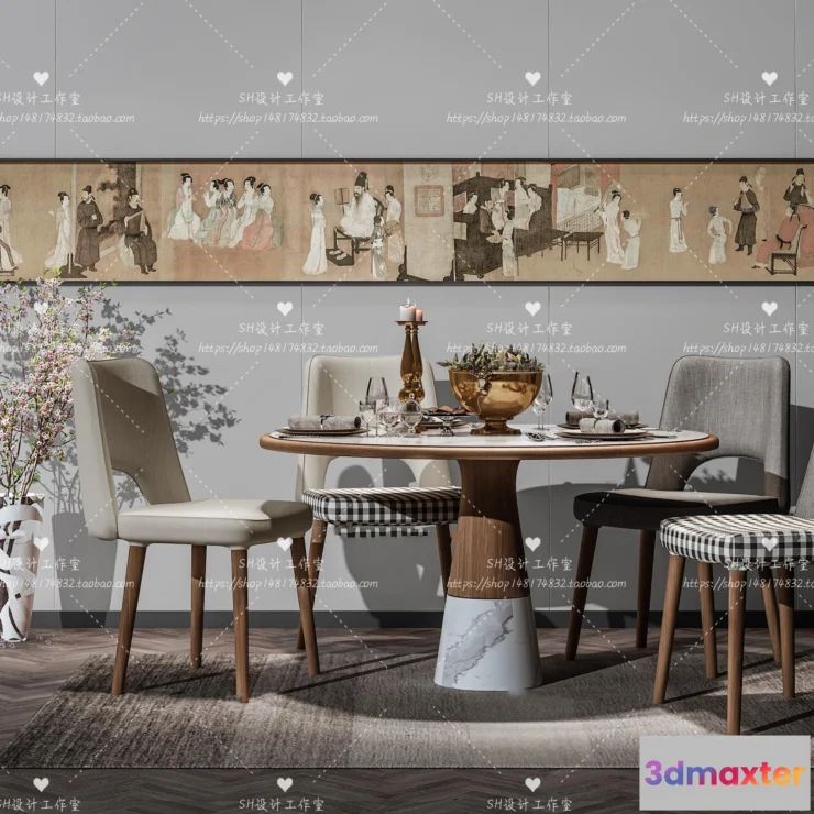 1127846 - Table And Chairs - 3D Models - 1058