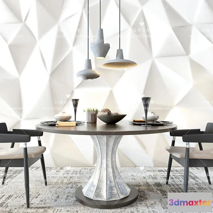 1127858 - Table And Chairs - 3D Models - 1064