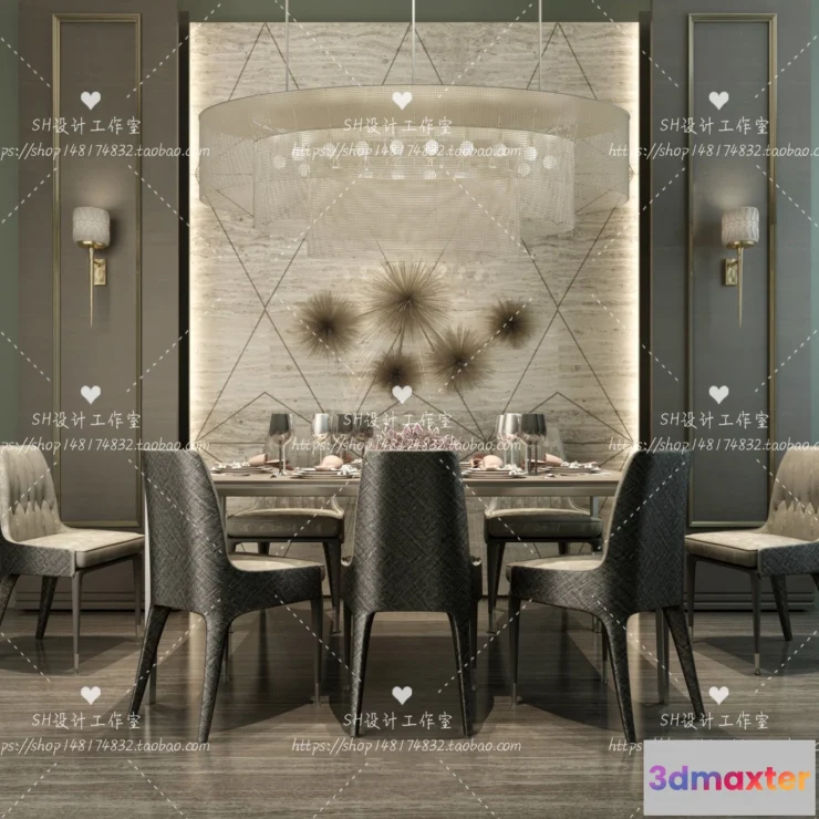 1127886 - Table And Chairs - 3D Models - 1078