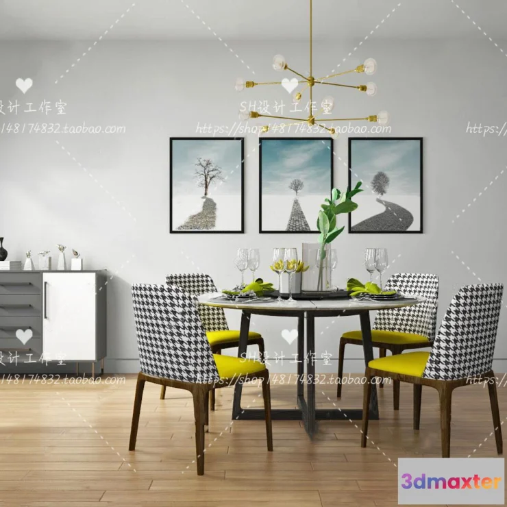 1127898 - Table And Chairs - 3D Models - 1084