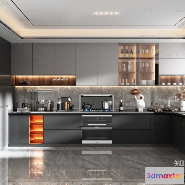 1358312 - Kitchen - Modern Style Interior 3D Scenes - 099 3D Max