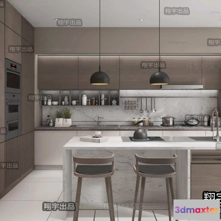 1358395 - Kitchen 3D Interior Scene - 3D Models - 071 3D Max