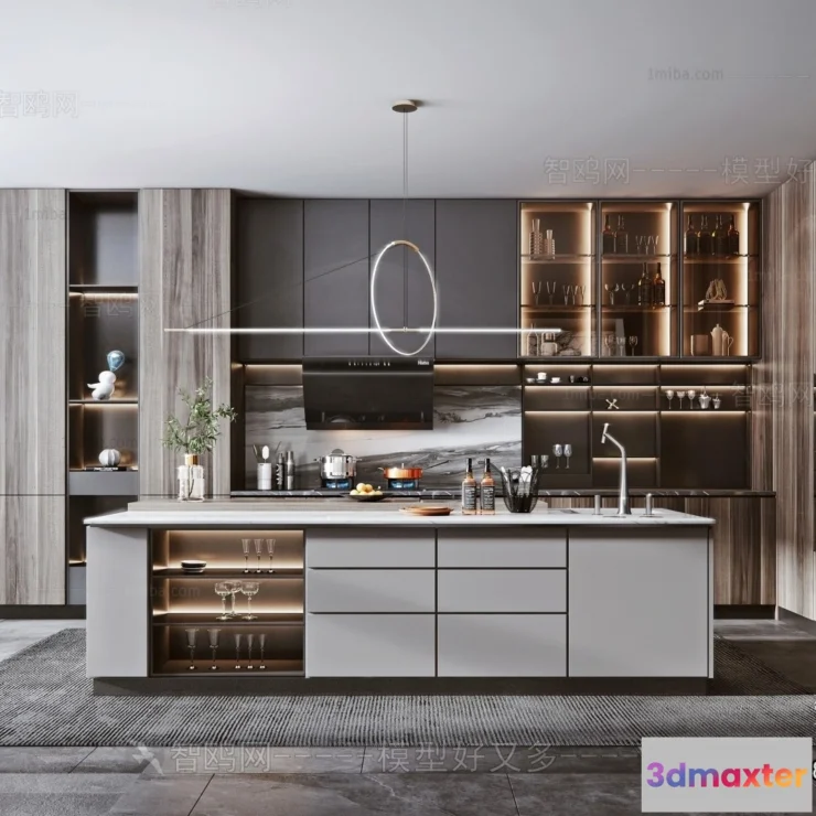 1358978 - Kitchen - Modern Style Interior 3D Scenes - 109 3D Max