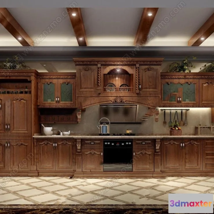 1359398 - Kitchen 3D Interior Scene - American Style - 007 3D Max