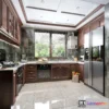 1360134 - Kitchen 3D Interior Scene - American Style - 018 3D Max
