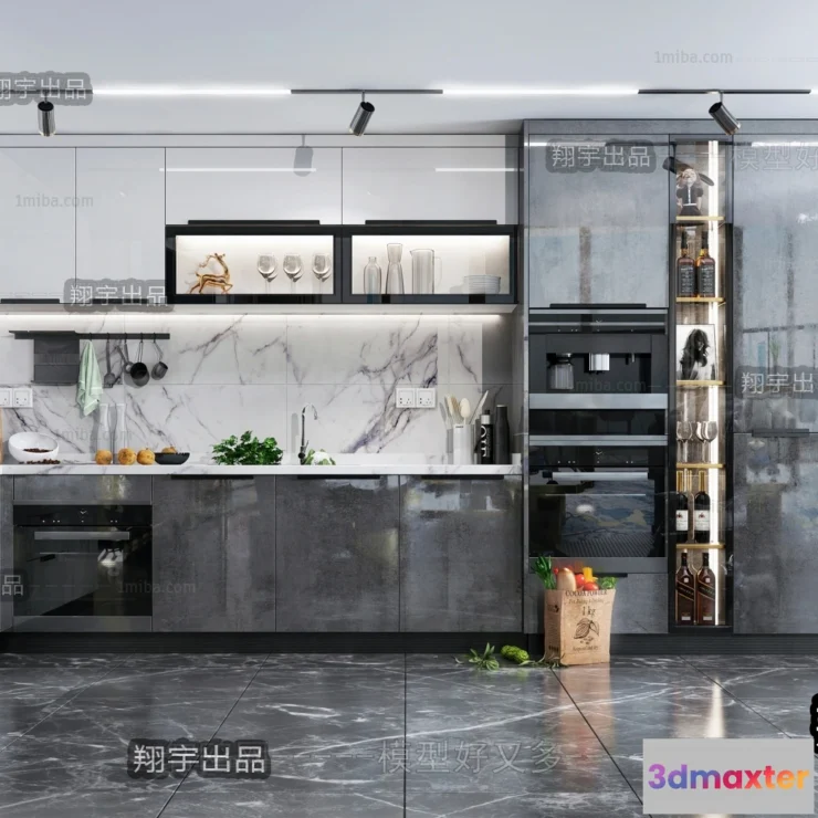 1360164 - Kitchen 3D Interior Scene - 3D Models - 097 3D Max