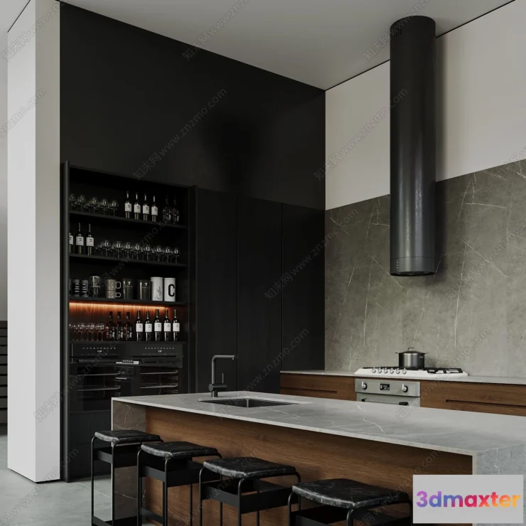 1360182 - Kitchen - 3D Models - 3D Interior Scenes - 192 3D Max