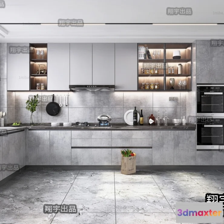 1360375 - Kitchen 3D Interior Scene - 3D Models - 100 3D Max