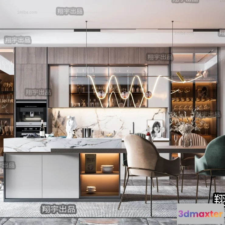 1360575 - Kitchen 3D Interior Scene - 3D Models - 103 3D Max