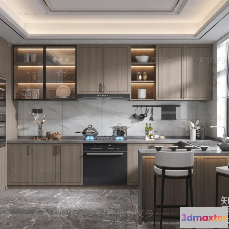 1360608 - Kitchen - Modern Style Interior 3D Scenes - 133 3D Max