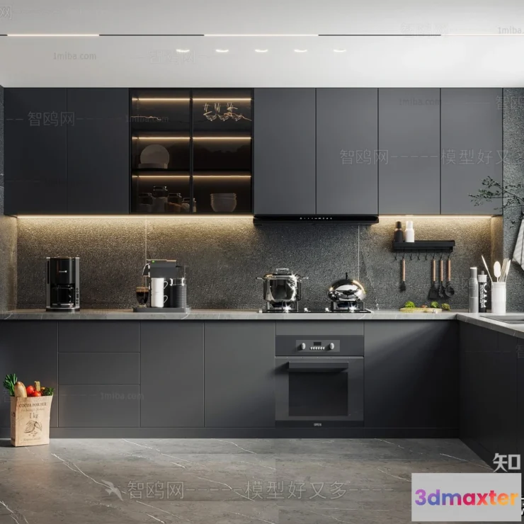 1360738 - Kitchen - Villas 3D Interior Scene - 3D Models - 001 3D Max