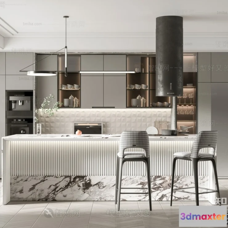 1360839 - Kitchen - Modern Style Interior 3D Scenes - 136 3D Max