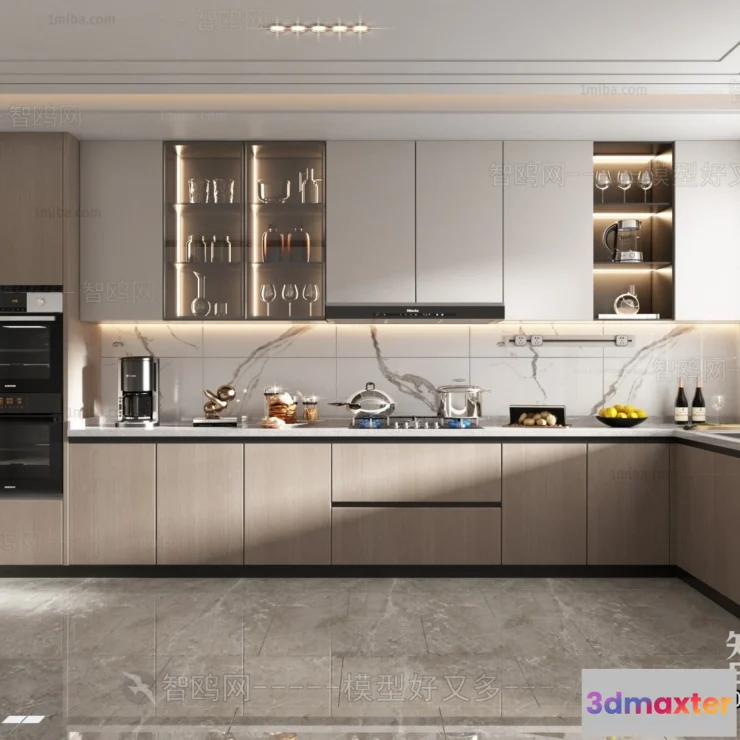 1360854 - Kitchen - Villas 3D Interior Scene - 3D Models - 003 3D Max